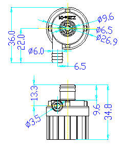 ZL25-02G1食品级微型水泵平面图