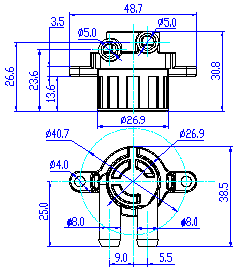 ZL25-06食品级微型无刷直流水泵平面图