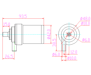 ZL38-26BG 高温加压水泵平面图