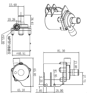 ZL38-41无刷直流水泵平面图