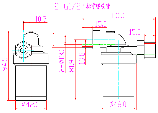 ZL38-33BG 热水循环水泵平面图