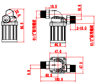 ZL38-27 无刷直流水泵平面图