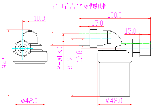 ZL38-39 无刷直流水泵平面图